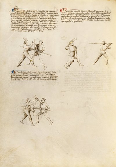 Combat with Dagger and Staff (detail) by Unbekannt Unbekannt